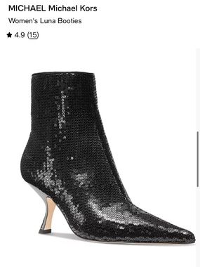 MICHAEL Michael Kors Black Sequin Luna Ankle Booties Size 9 NWOT